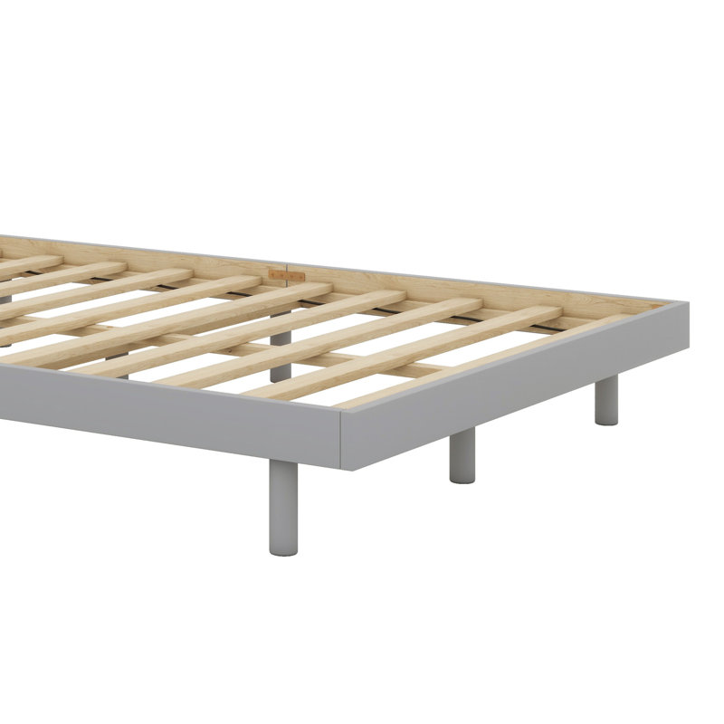 Modern Design Floating Platform Bed Frame, Gray