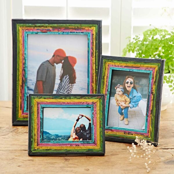 Paper Picture Frame, 20.3cm x 25.4cm, Black/Green/Yellow/Pink/Blue