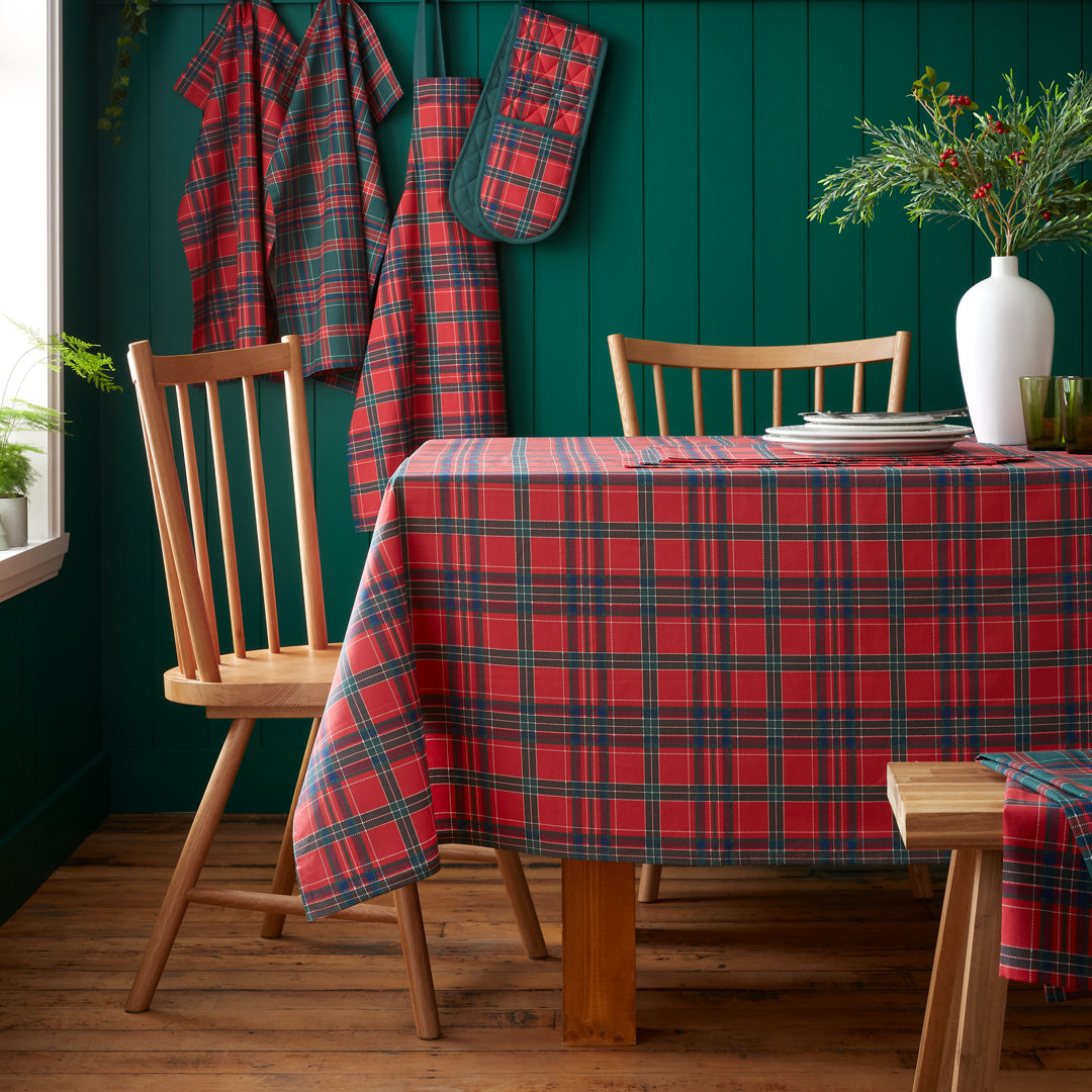Christmas Tartan Check Cotton Table Cloth