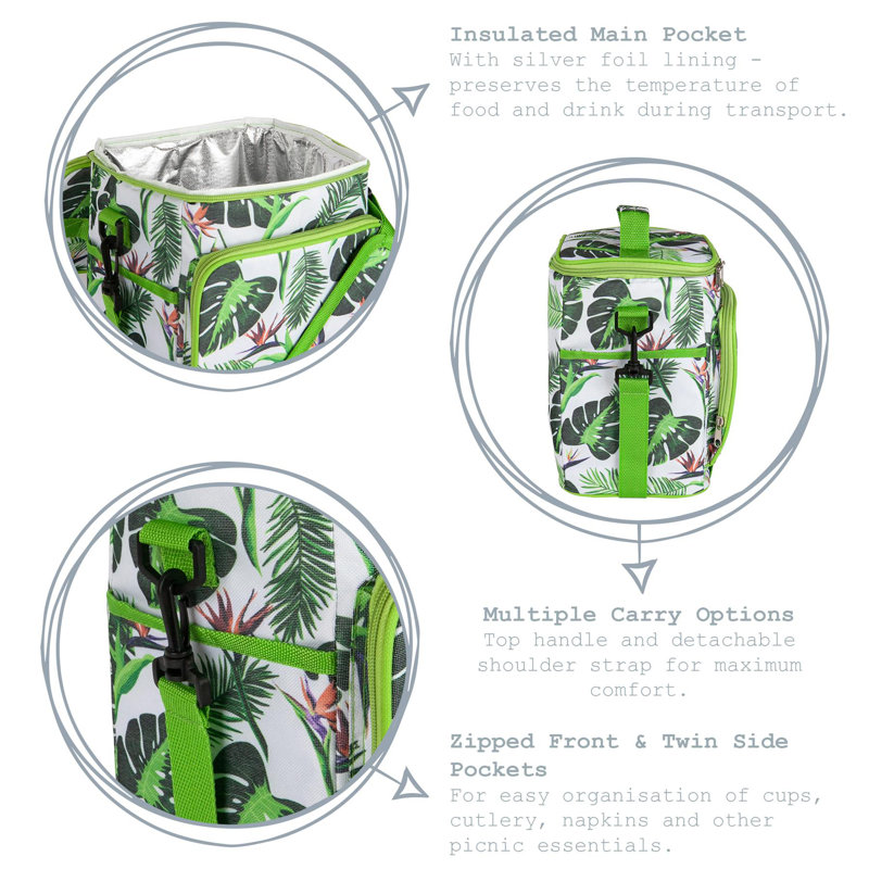 Nicola Spring - Insulated Cool Bag - 24 x 27cm - Tropical