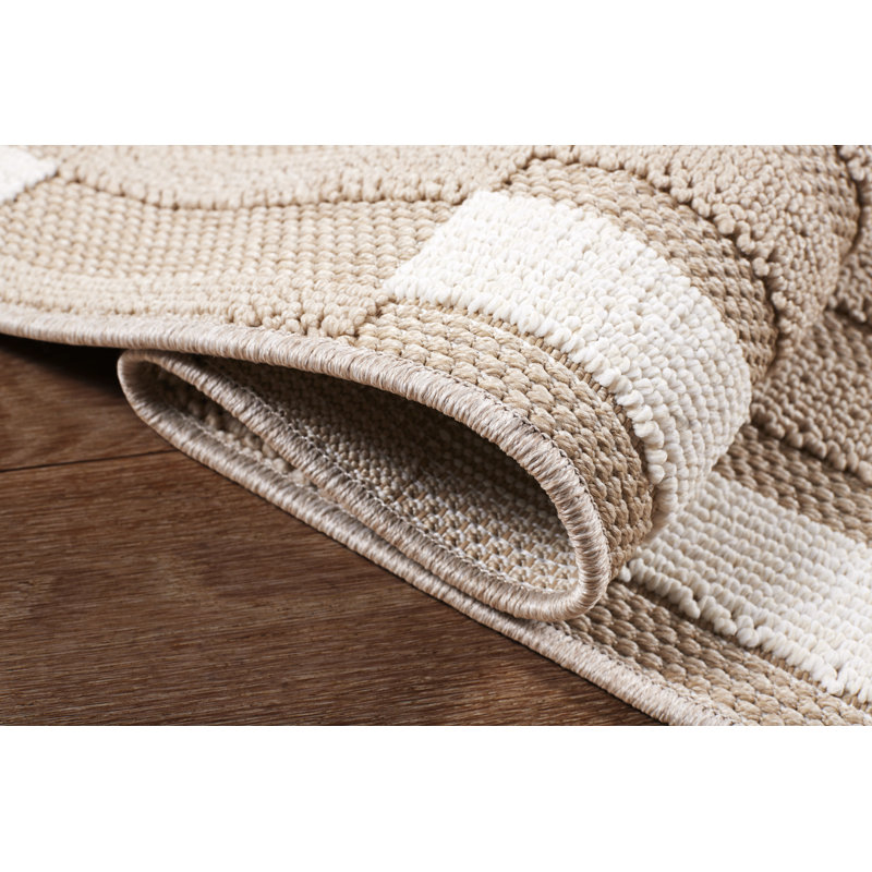 Briac Polypropylene Beige Indoor/Outdoor Rug, Runner 2'2" x 7'6"