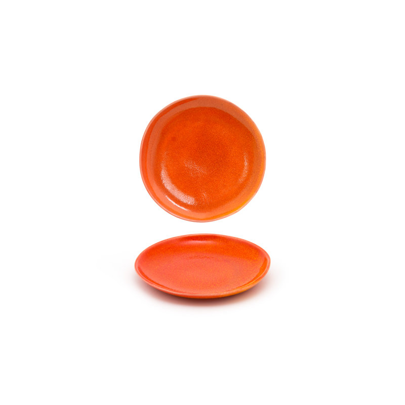 Assiette plate ronde de 11 po Kiln, Orange sanguine