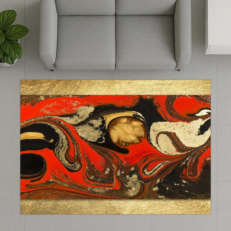 Marble Area Rug, Rectangle 90 x 150 cm