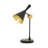 Two pieces of Devansh 23" Black Metal Geometric Desk Table Lamps With Black and Gold Cone Shade