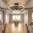 20" Farmhouse Scroll Caged Ceiling Fan with Dimmable LED Light and Remote