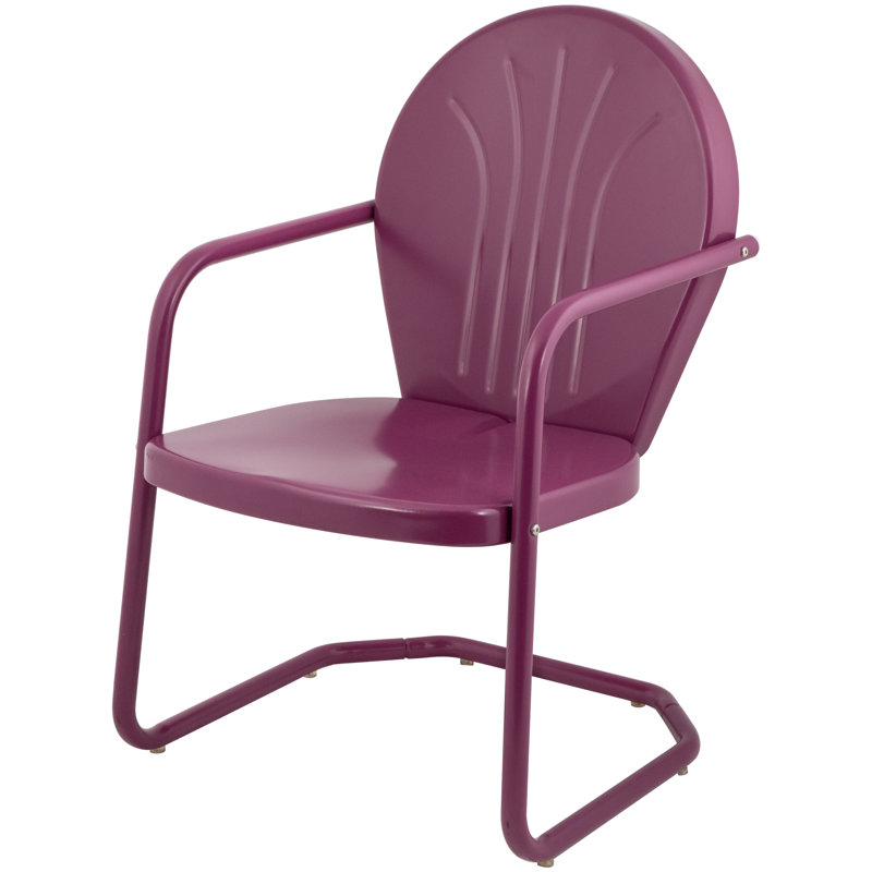 Fauteuil tulipe rétro d'extérieur 34 pouces, Mauve