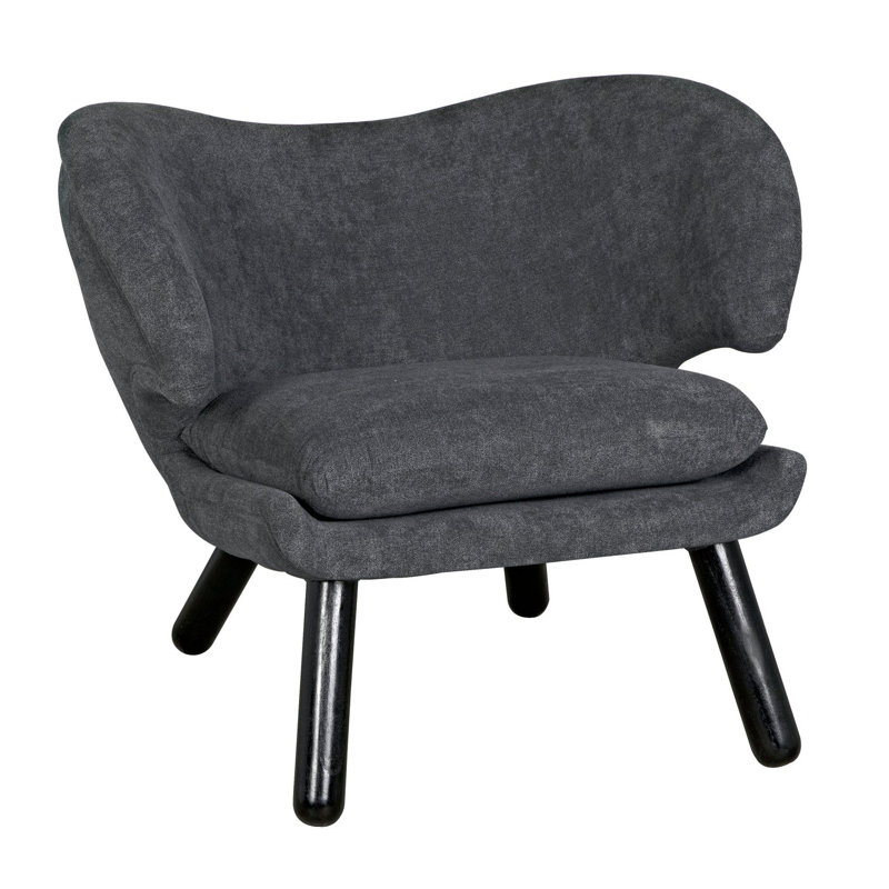Valerie Barrel Chair, Gray, Charcoal Black