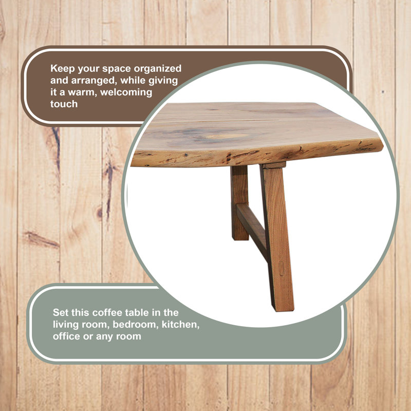 Artissance Live Edge Solid Walnut Natural Wood Coffee Table, 18 Inch Tall (Color & Size May Vary)