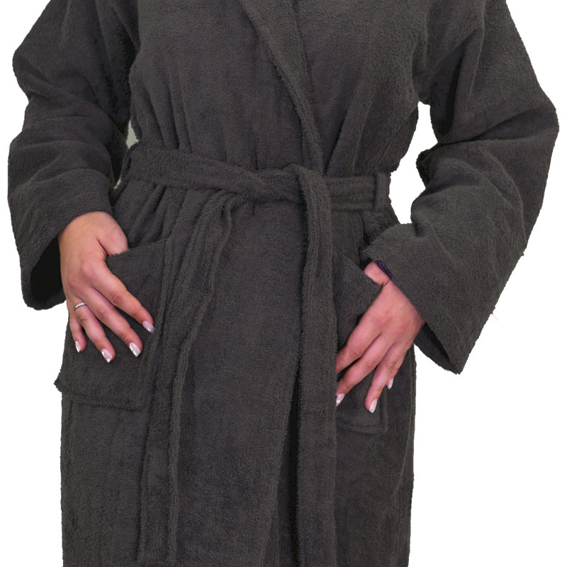 Jalissa Unisex Shawl Collar Bathrobe, Large/Extra Large