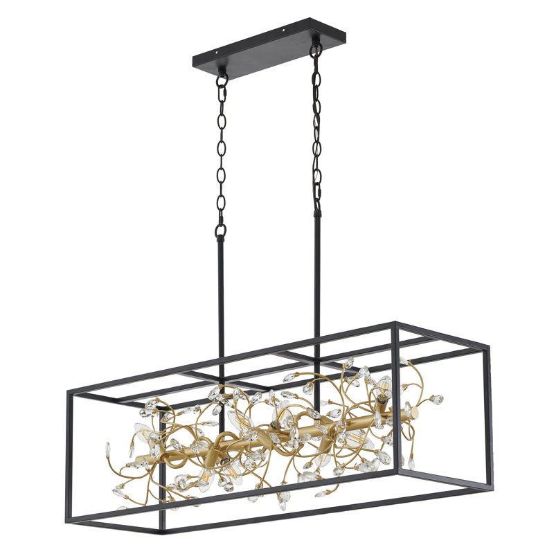 Narvel 8 - Light Iron Dimmable Kitchen Island Square / Rectangle Chandelier