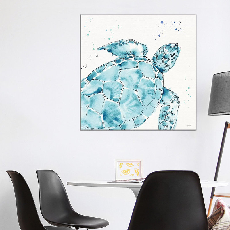 Deep Sea IX Teal by Anne Tavoletti - Wrapped Canvas Print, 93.98 cm H x 93.98 cm W