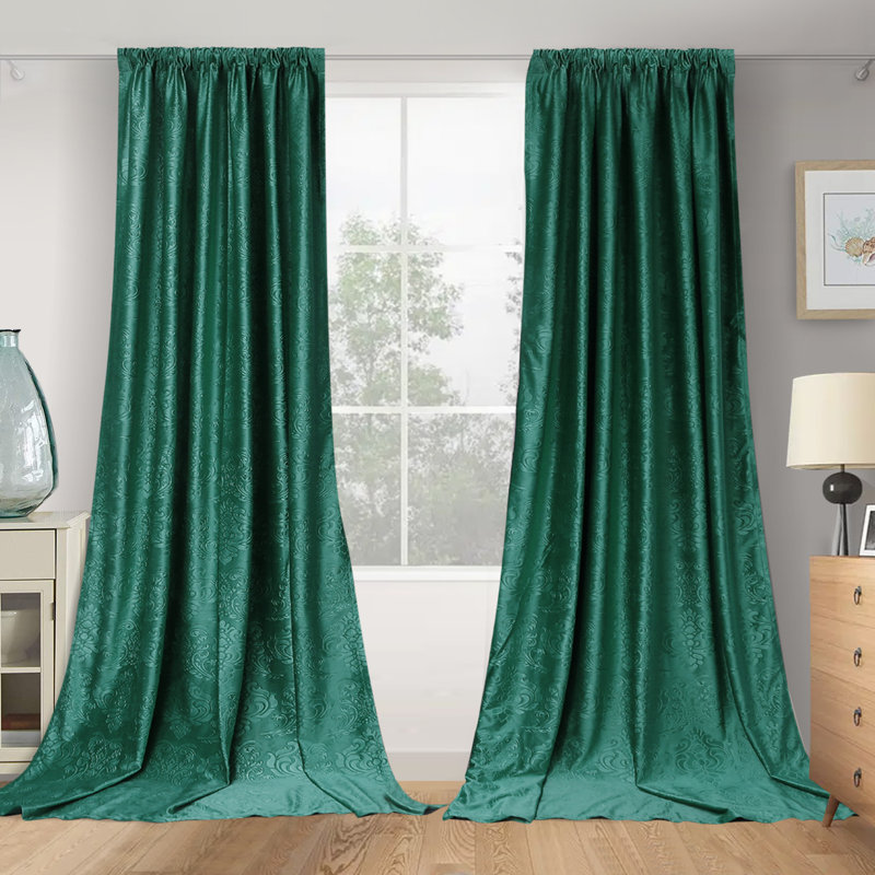 Hemington Blackout Curtain Pair, 52" W x 84" L, Green