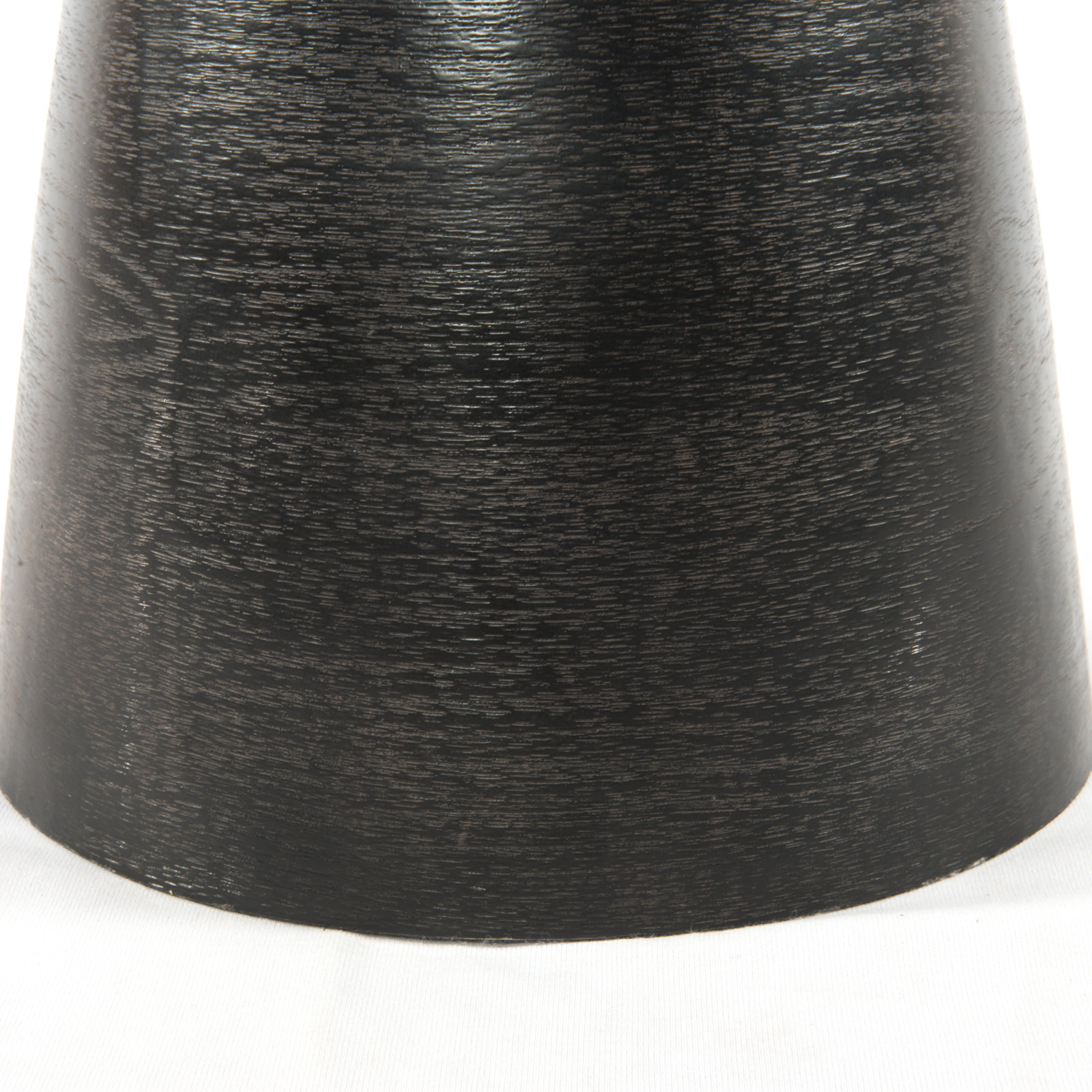 Baya Round Pedestal End Table, Ash Glass, Brushed Bronze