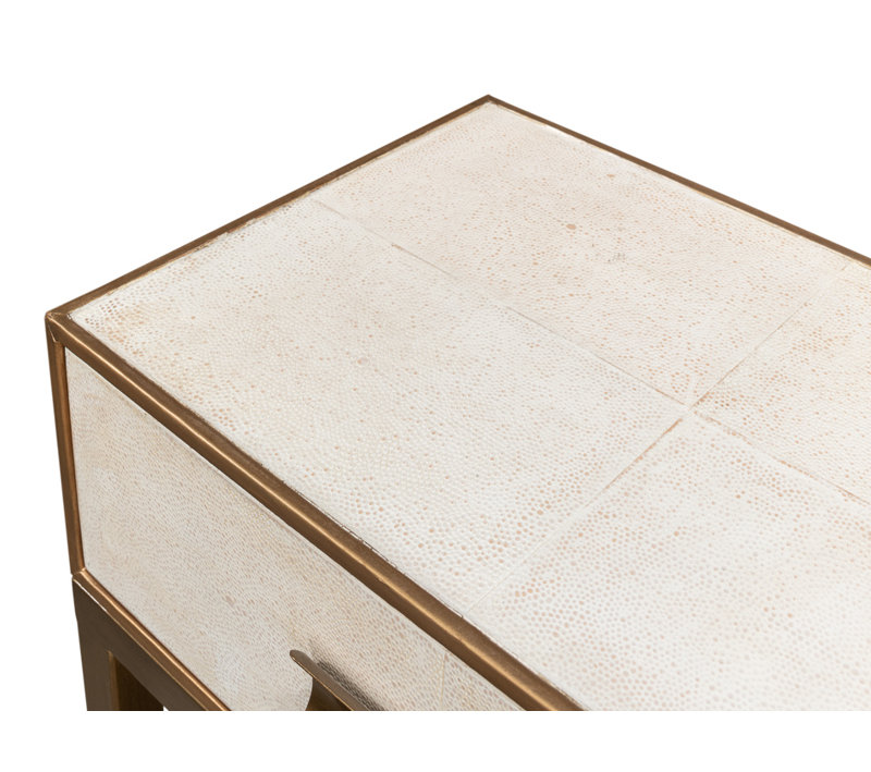 Shagreen 54'' W Console Table, Osprey White