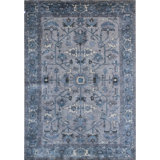 High-Quality Hand-Knotted Grey And Dark Grey Area Rug