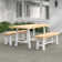 2 - Person Acacia Wood Patio Dining Set with Rectangular Table
