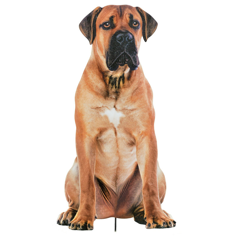 Realistic Mastiff Metal Outdoor Garden Stake, 27.5"