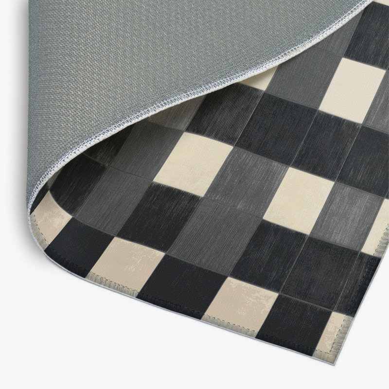 Tapis d'intérieur et d'extérieur à carreaux brun, Rectangulaire 2 pi x 3 pi