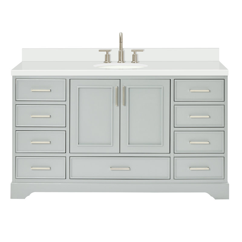 Meuble-lavabo simple avec plateau Abshire 61, Gris