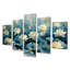 «White Blue Lotus Pond Reflections», ensemble d'art mural lotus