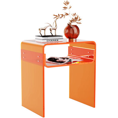 Devontre Modern Acrylic 2-Tier Home Decor, Nightstand, Anti-scratch Modern Side Table