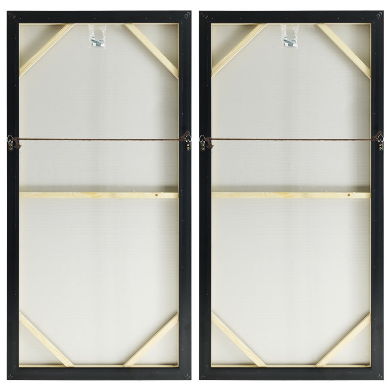 «Snowy Drip 1 and 2» par Martin Edwards - Ensemble de 2 peintures sur cadre flottant