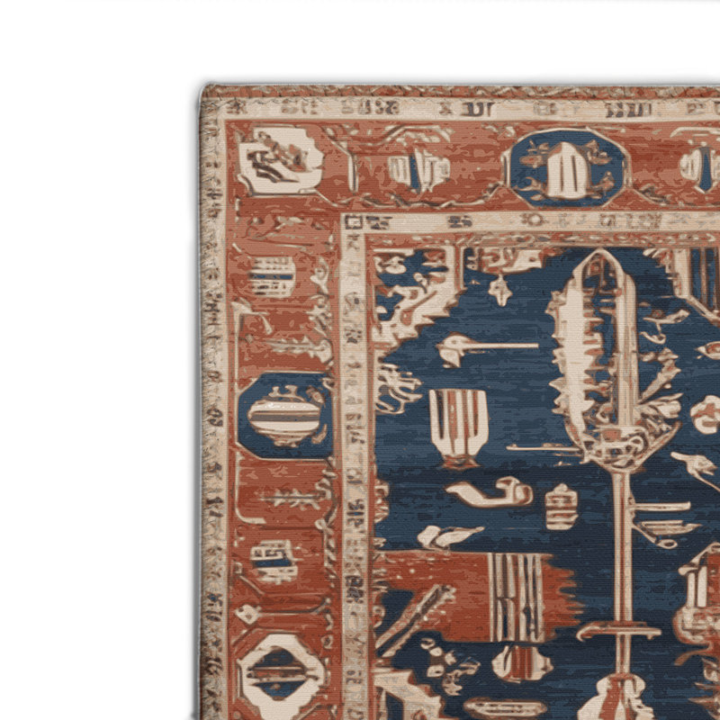 Tapis d'intérieur et d'extérieur brun Persian, Rectangulaire 2 pi x 3 pi