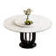 Table de salle à manger 59 "en pierre frittée ronde 59" avec structure en acier au carbone noir et 31,5 "aspect paresseux, aspect de marbre, égratignure, 8 sièges 10, tournant à 360 °, convient aux banquets de cuisine