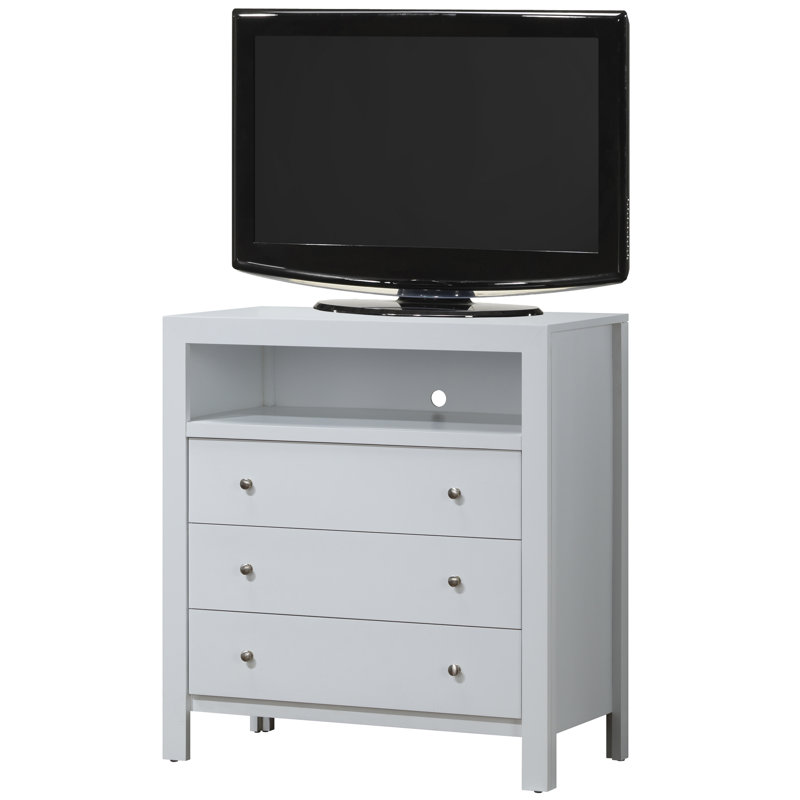 Commode média 3 tiroirs Burlington, blanc, Blanc