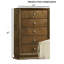 Meuble de chambre style transitionnel 1 pièce commode 5 tiroirs queue d'aronde en métal