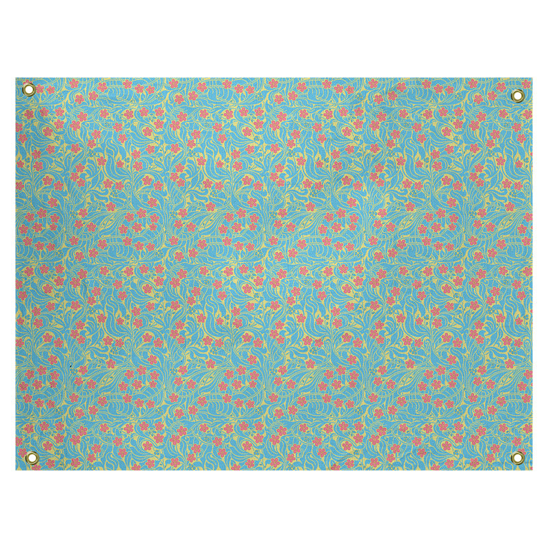 Tapisserie Avicia, Intérieur, H 91 po x l 107,5 po, Bleu / orange