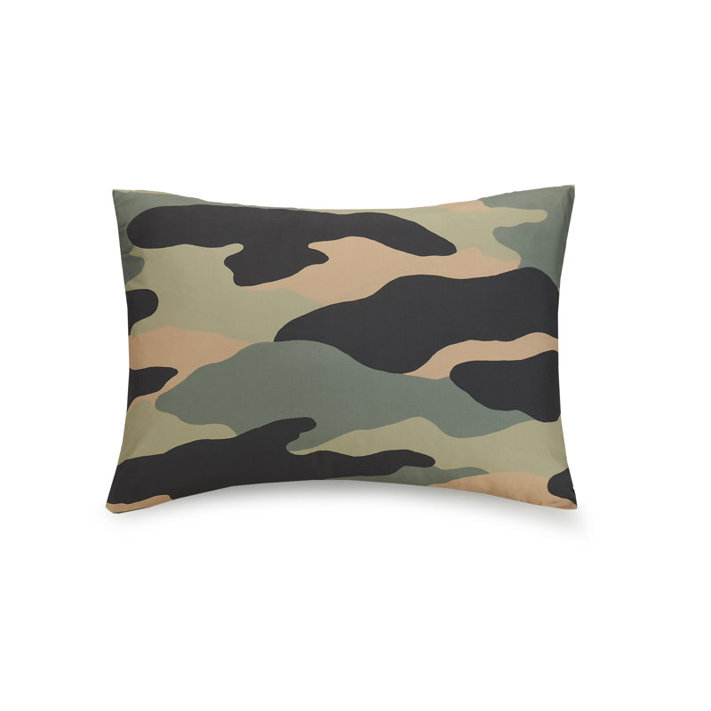 Full Gray Reversible Microfiber Camo Comforter Set