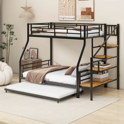 Atish Twin over Full Standard Bunk Bed with Bookcase by Mason & Marbles -  59AAC215C0F6424E98867057612EE90D