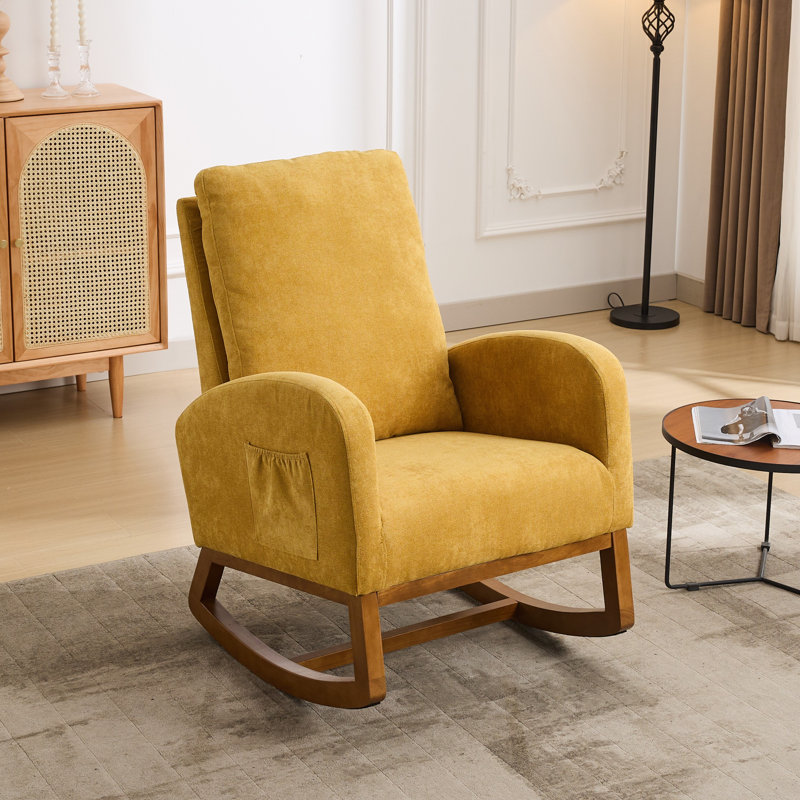 Chaise berçante Vennie, Polyester moutarde