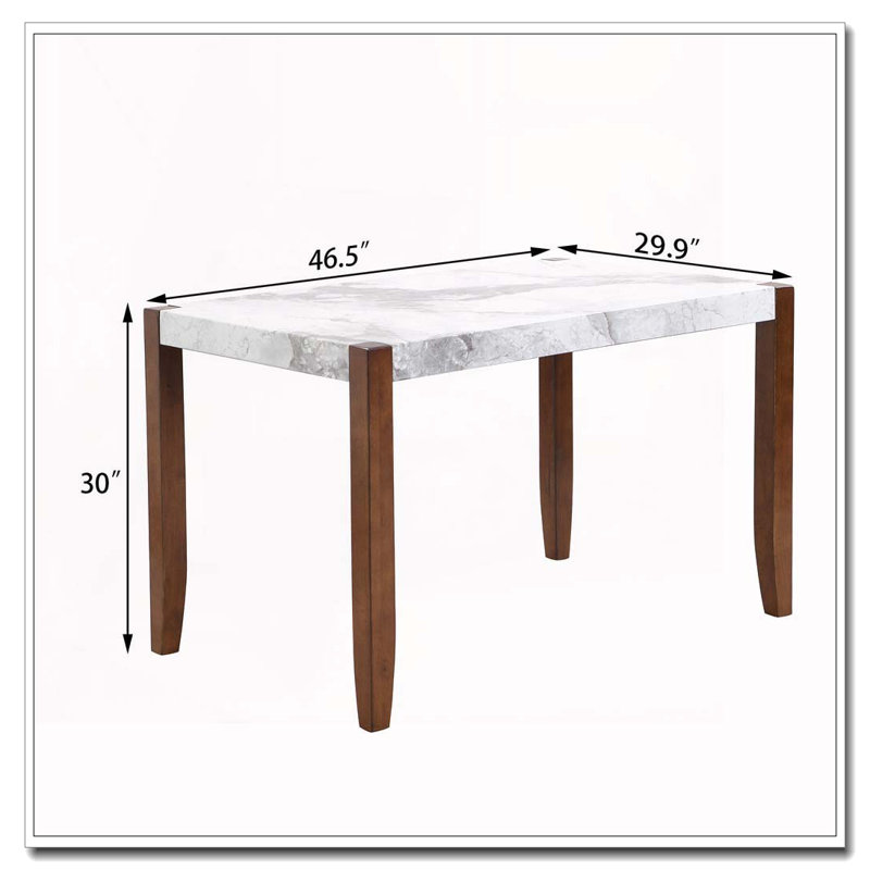 Rectangular Faux Marble Dining Table
