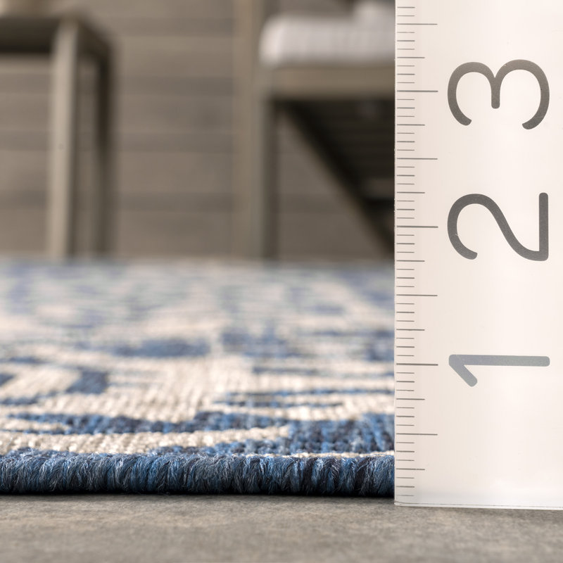 Tapis intérieur / extérieur bleu Bruck, Rectangle 4 pi x 6 pi