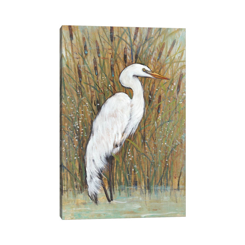 White Egret II 1 Piece Wrapped Canvas Wall Art, 20.32 cm H x 30.48 cm W