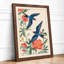 Kingfishers in Bloom Botanical - Framed Print-1043239673-1043239676