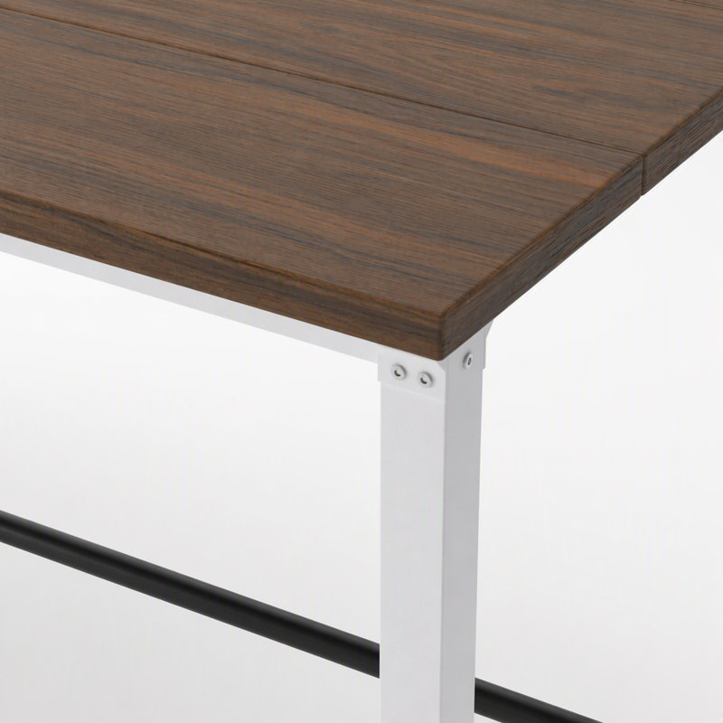 Table de bar haute de 150 cm (59 po), plateau rectangulaire en bois, structure métallique robuste (chaises non comprises).