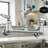 Commercial-Grade Brass Wall-Mounted Sink Faucet With Rotating Spout And Pre-Rinse Nozzle; Suitable For Single, Double, And Triple Sink Kitchens.