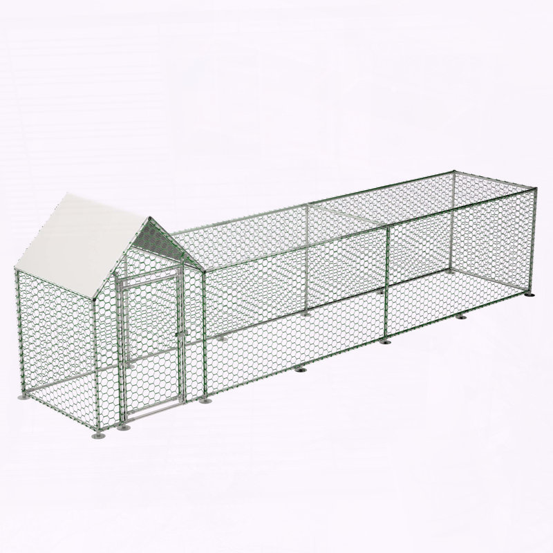 Poulailler en métal 16x3FT, H 59,6 po x l 196 po x P 42,2 po