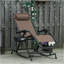 Chaises berçantes d'extérieur, chaise berçante inclinable et pliable inclinable avec oreiller, porte-gobelet et téléphone, conception combinée avec pieds pliants, brun