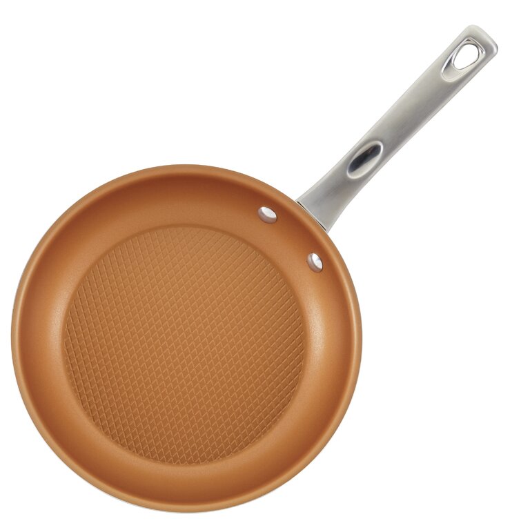 Ayesha Curry Home Collection Porcelain Enamel Nonstick Skillet, 11.5-Inch, Sienna Red