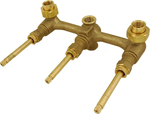 Douche de salle de bain Avalon 3 poignées croisées en nickel satiné robuste