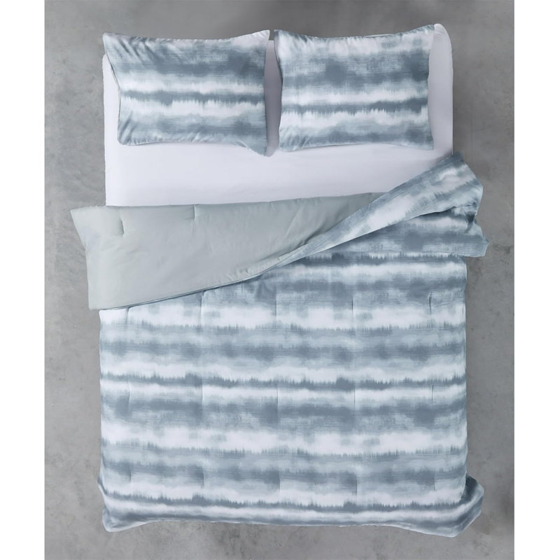 Ensemble d'édredon réversible 3 pièces Urban Lifestyle, Gris, Édredon pour lit simple + 2 taies décoratives st