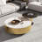 Ninah No-Assembly Required, Modern Light Luxury Round Nesting Coffee Table With 1 Drawer, Glass Rock Panels