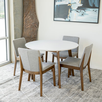 Tollefson 4 - Person Solid Wood Top Four Leg Base Dining Set