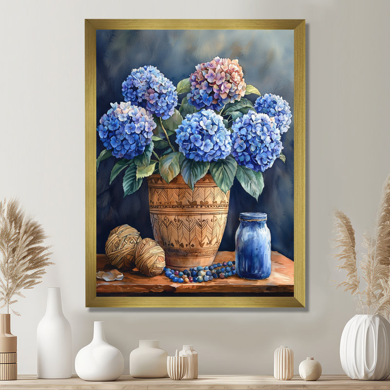 Hausmann - Floral Wall Art Prints, H 32 po x l 24 po, Reproduction encadrée d'une seule photo, Doré
