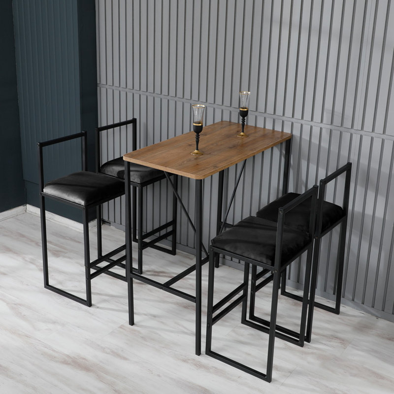 Petrolia 4 - Person Dining Set, Black