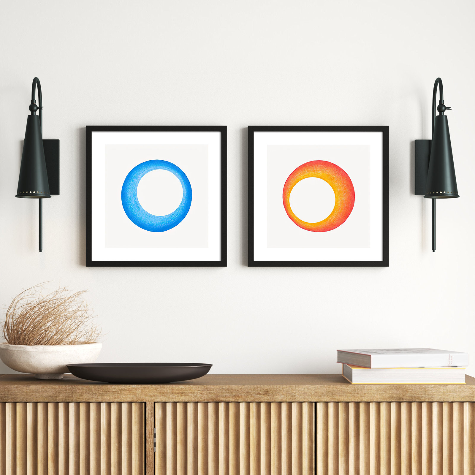 Torus by Katy Montica, 16" H x 16" W x 1.25" D , Black